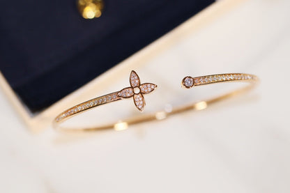 [AM]IDYLLE GOLD OPEN BRACELET DIAMOND PAVED