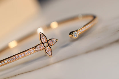 [AM]IDYLLE GOLD OPEN BRACELET DIAMOND PAVED
