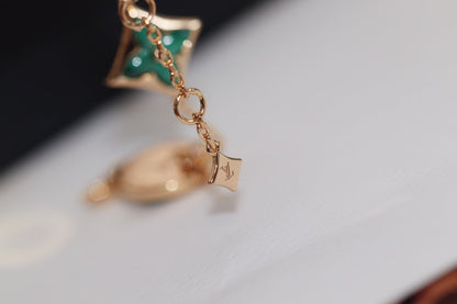 [AM]STAR AND SUN 4 MOTIF ROSE GOLD MALACHITE BRACELET