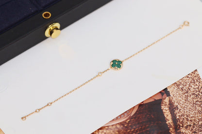 [AM]STAR AND SUN 4 MOTIF ROSE GOLD MALACHITE BRACELET