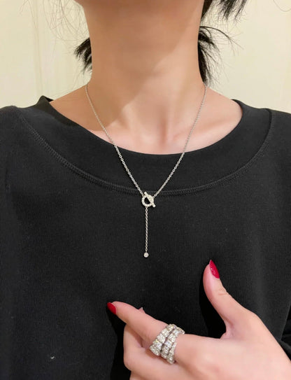 [AM]FINESSE SILVER DIAMOND NECKLACE