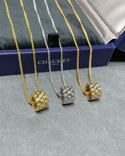 [AM]BEE LOVE DIAMOND PAVED 3 ROW NECKLACE