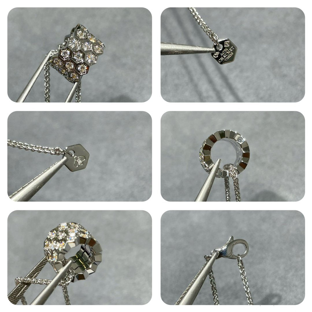 [AM]BEE LOVE DIAMOND PAVED 3 ROW NECKLACE