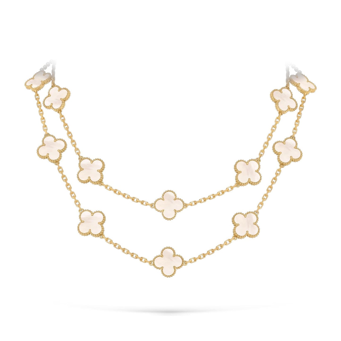 [AM]CLASSIC 20-MOTIF LUCKY CLOVER LONG NECKLACE GOLD COLLECTION