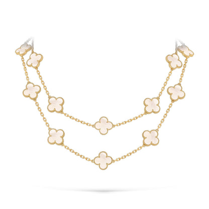 [AM]CLASSIC 20-MOTIF LUCKY CLOVER LONG NECKLACE GOLD COLLECTION