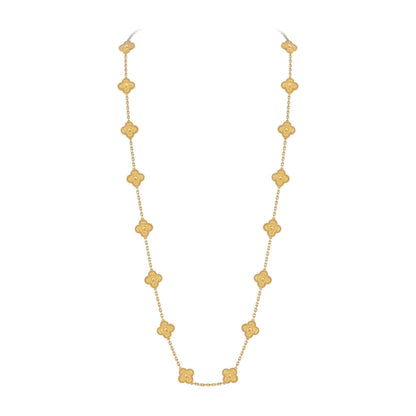 [AM]CLASSIC 20-MOTIF LUCKY CLOVER LONG NECKLACE GOLD COLLECTION