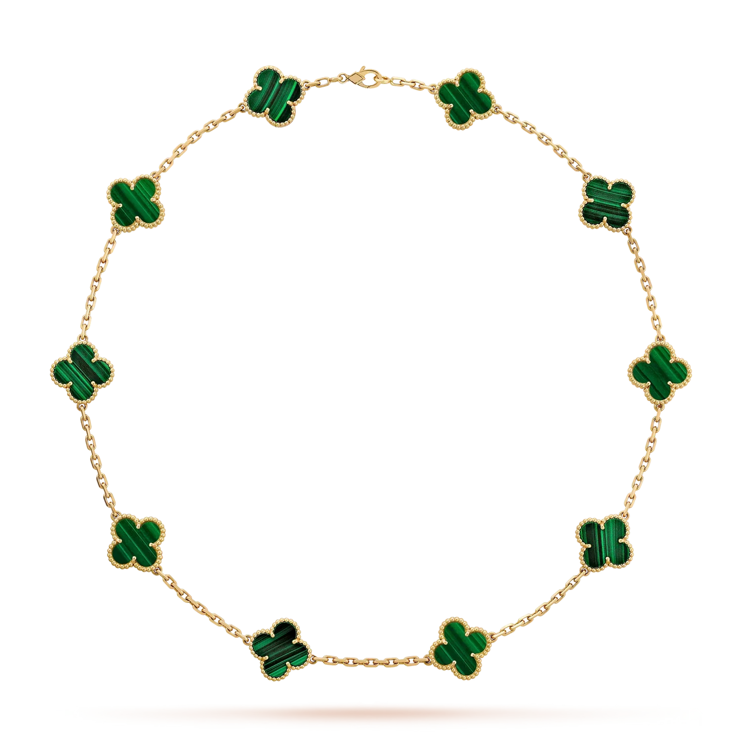 [AM]CLASSIC LUCKY 10-MOTIF CLOVER NECKLACE GOLD COLLECTION