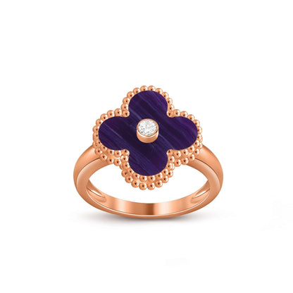 [AM]LUCKY CLOVER DIAMOND-ACCENT ROSE GOLD RING COLLECTION