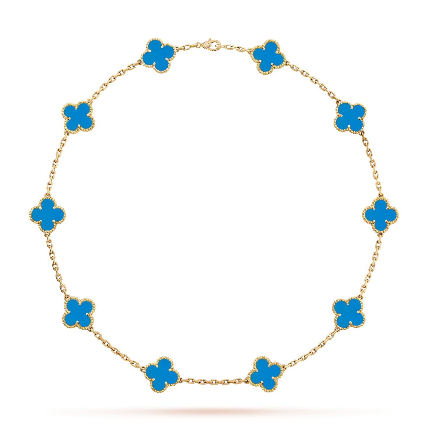 [AM]CLASSIC LUCKY 10-MOTIF CLOVER NECKLACE GOLD COLLECTION