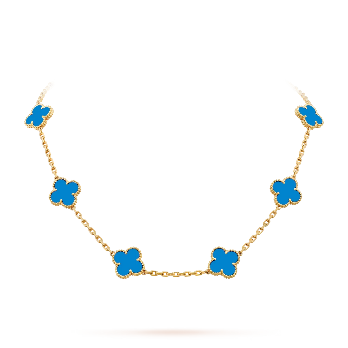[AM]CLASSIC LUCKY 10-MOTIF CLOVER NECKLACE GOLD COLLECTION