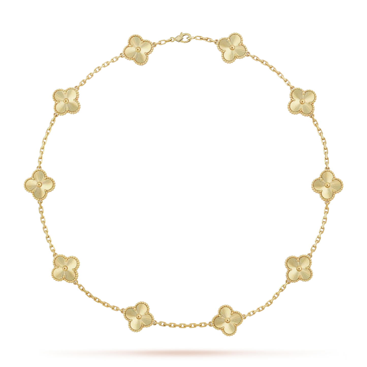 [AM]CLASSIC LUCKY 10-MOTIF CLOVER NECKLACE GOLD COLLECTION