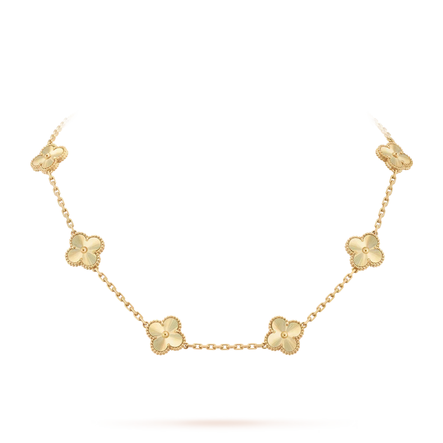 [AM]CLASSIC LUCKY 10-MOTIF CLOVER NECKLACE GOLD COLLECTION