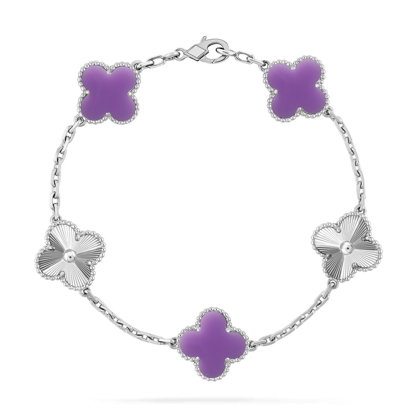 [AM]LUCKY CLOVER 5-MOTIF BRACELET - LAVENDER COLLECTION