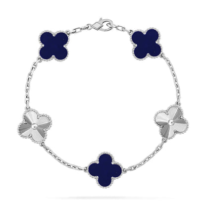 [AM]LUCKY CLOVER 5-MOTIF BRACELET - LAPIS LAZULI COLLECTION