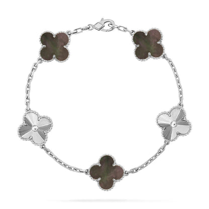 [AM]LUCKY CLOVER 5-MOTIF BRACELET - GREY MOTHER-OF-PEARL COLLECTION