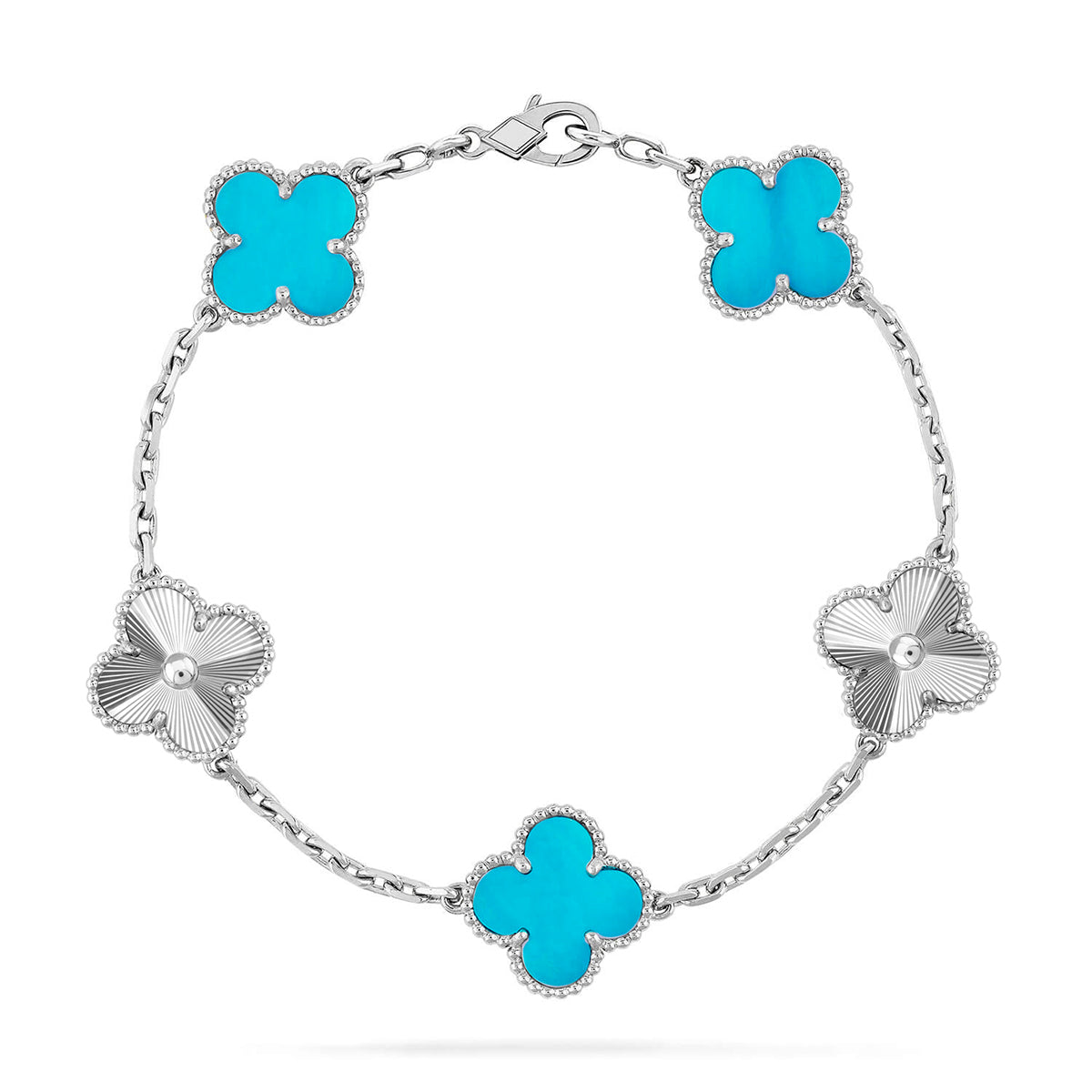 [AM]LUCKY CLOVER 5-MOTIF BRACELET - TURQUOISE COLLECTION