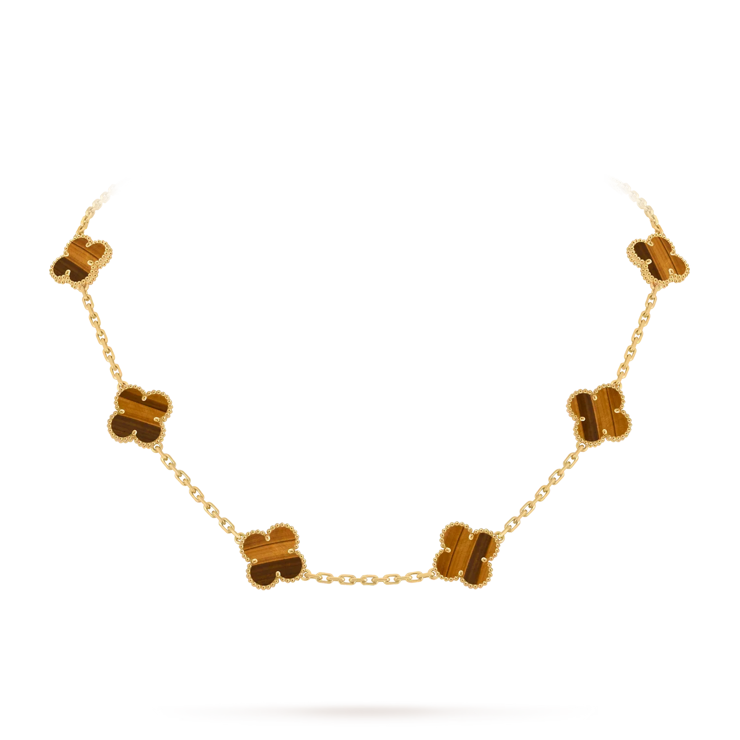 [AM]CLASSIC LUCKY 10-MOTIF CLOVER NECKLACE GOLD COLLECTION