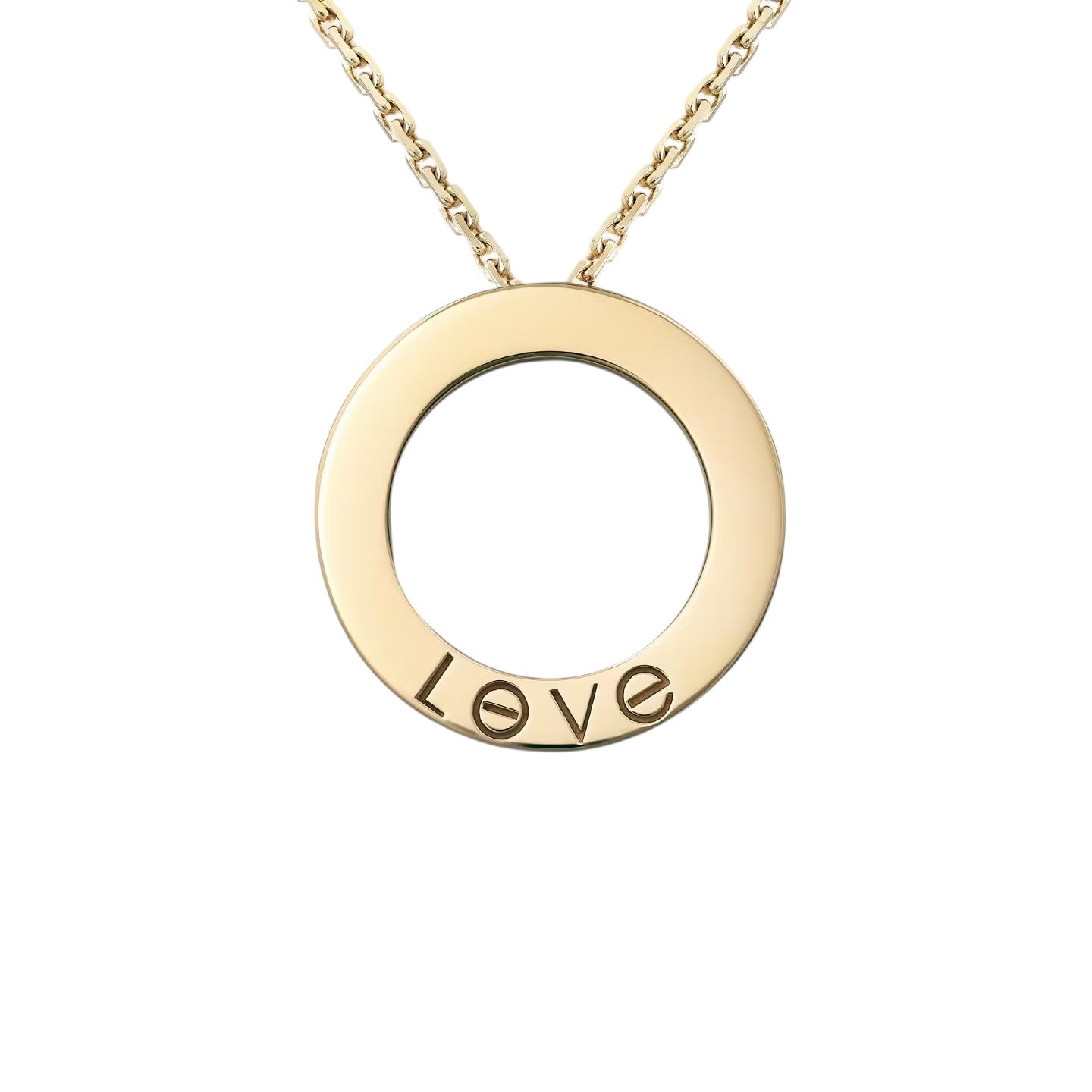 [AM]LOVE LARGE CIRCULAR PENDANT FULL-PAVÉ DIAMOND NECKLACE