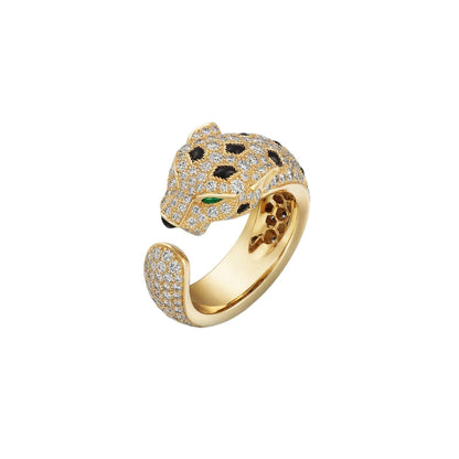 [AM]PANTHÈRE DE DIAMOND HALF-PAVÉ MEDIUM RING
