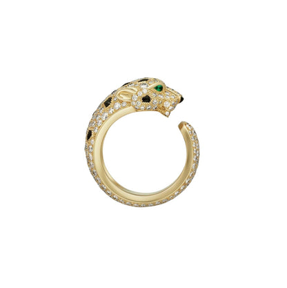 [AM]PANTHÈRE DE DIAMOND HALF-PAVÉ MEDIUM RING