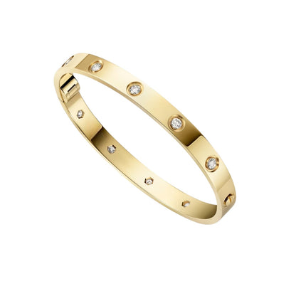 [AM]CLASSIC 6.1MM LOVE SINGLE-SCREW CLOSURE BANGLE - 10-DIAMOND