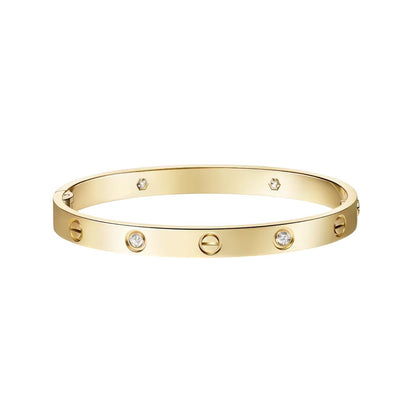 [AM]CLASSIC 6.1MM LOVE SINGLE-SCREW CLOSURE BANGLE - 4-DIAMOND