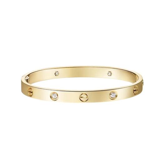 [AM]CLASSIC 6.1MM LOVE SINGLE-SCREW CLOSURE BANGLE - 4-DIAMOND