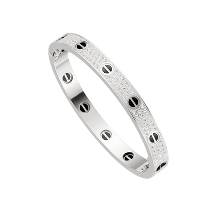 [AM]CLASSIC 6.1MM LOVE BANGLE - DIAMOND PAVÉ & BLACK CERAMIC
