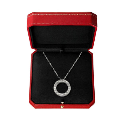 [AM]LOVE LARGE CIRCULAR PENDANT FULL-PAVÉ DIAMOND NECKLACE