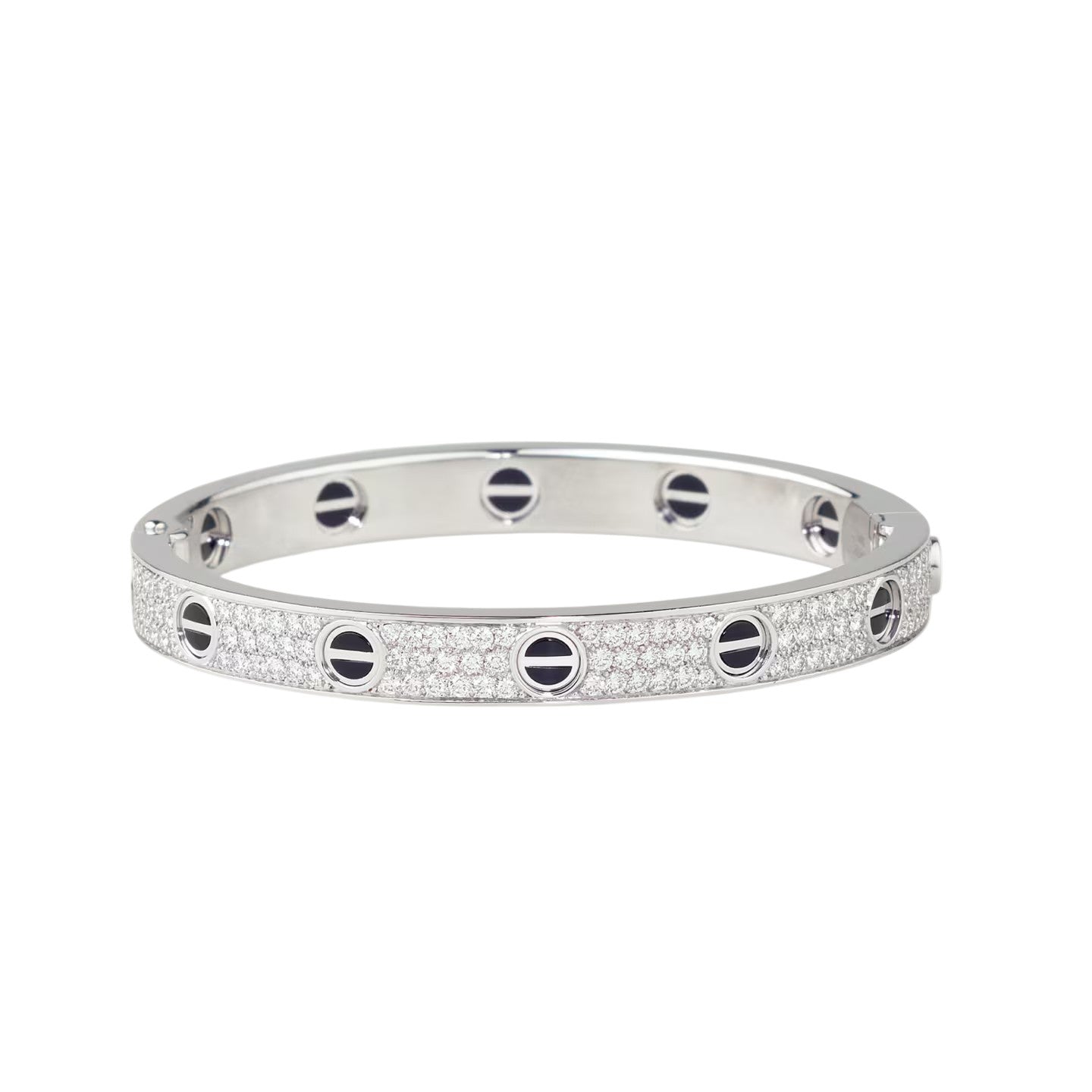 [AM]CLASSIC 6.1MM LOVE BANGLE - DIAMOND PAVÉ & BLACK CERAMIC