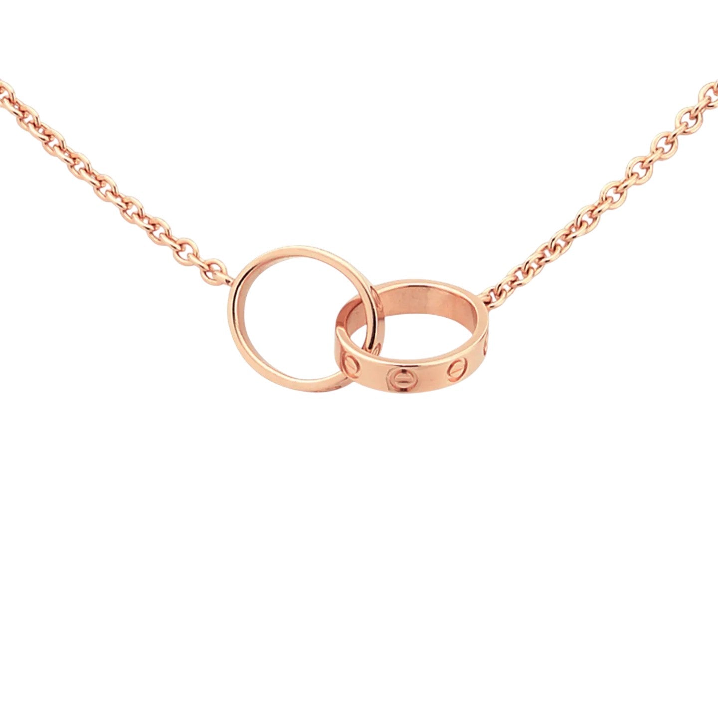 [AM]LOVE DOUBLE-RING INTERLOCKED NECKLACE
