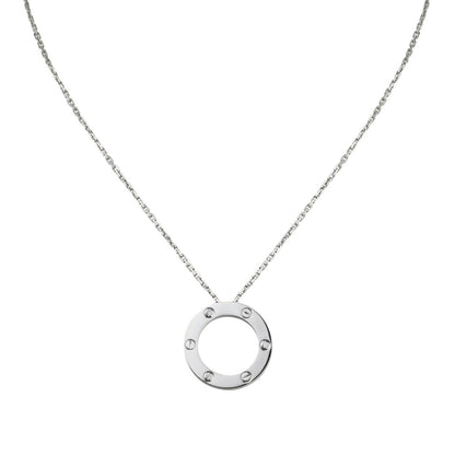 [AM]LOVE LARGE CIRCULAR PENDANT 3-DIAMOND NECKLACE