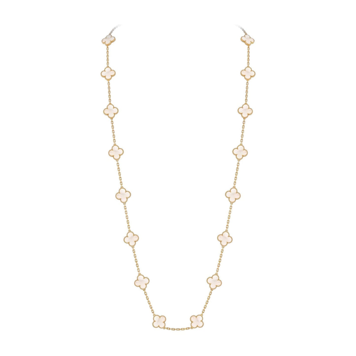 [AM]CLASSIC 20-MOTIF LUCKY CLOVER LONG NECKLACE GOLD COLLECTION