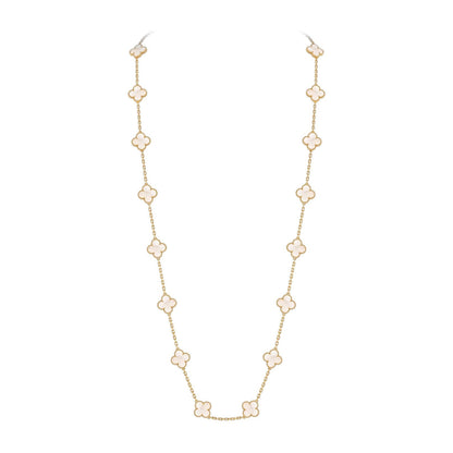 [AM]CLASSIC 20-MOTIF LUCKY CLOVER LONG NECKLACE GOLD COLLECTION