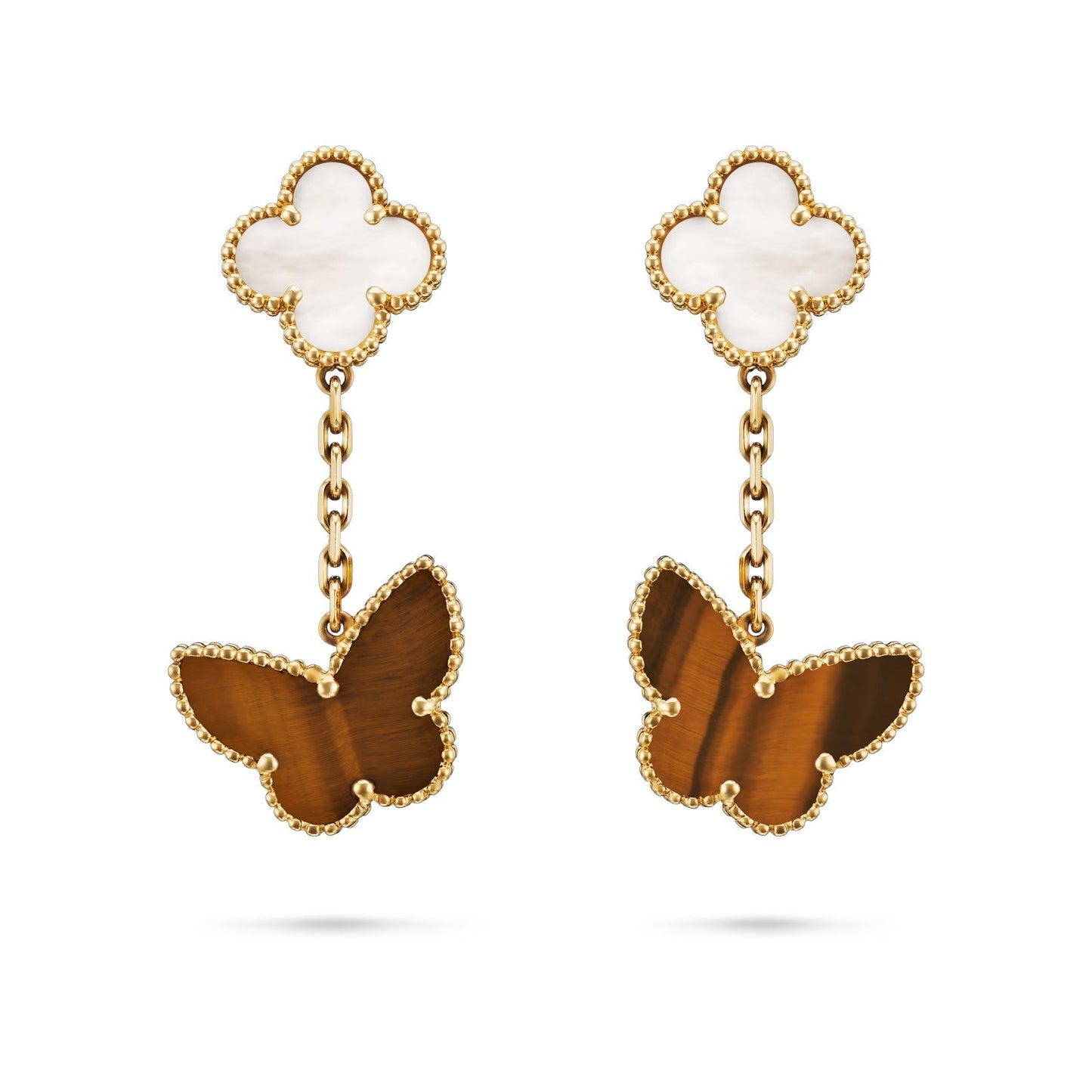 [AM]CLOVER DUAL-MOTIF STATEMENT STUD EARRINGS - DOUBLE-CHARM COLLECTION