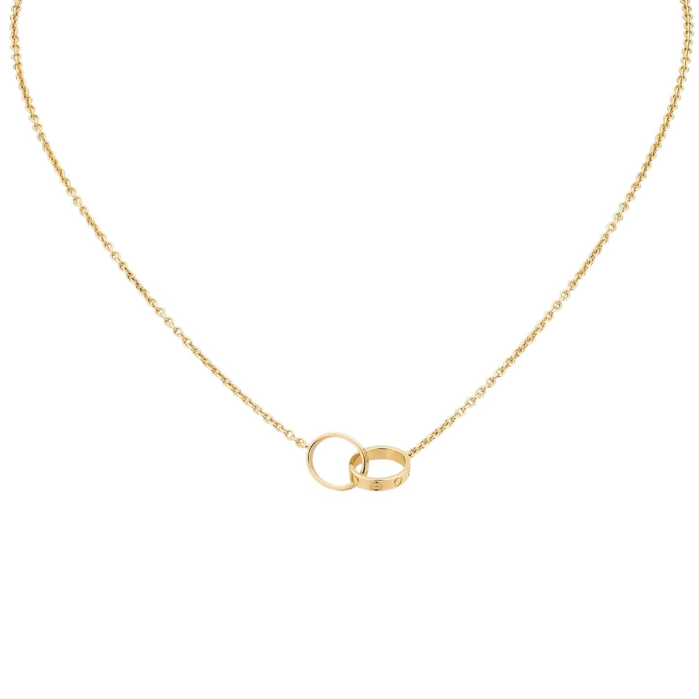 [AM]LOVE DOUBLE-RING INTERLOCKED NECKLACE
