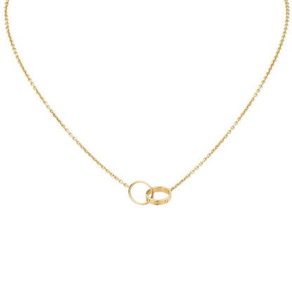 [AM]LOVE DOUBLE-RING INTERLOCKED NECKLACE