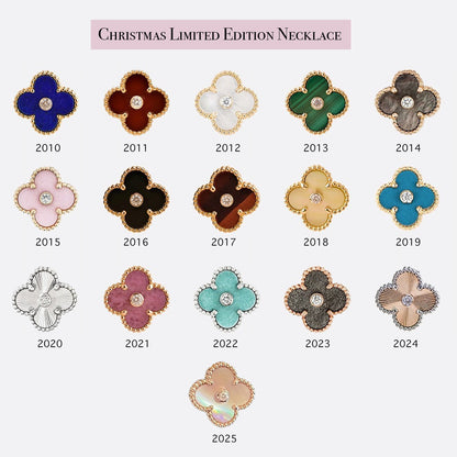 [AM]LIMITED EDITION CHRISTMAS CLOVER FLOWER NECKLACE - 15MM ANNUAL COLLECTIBLE PENDANT