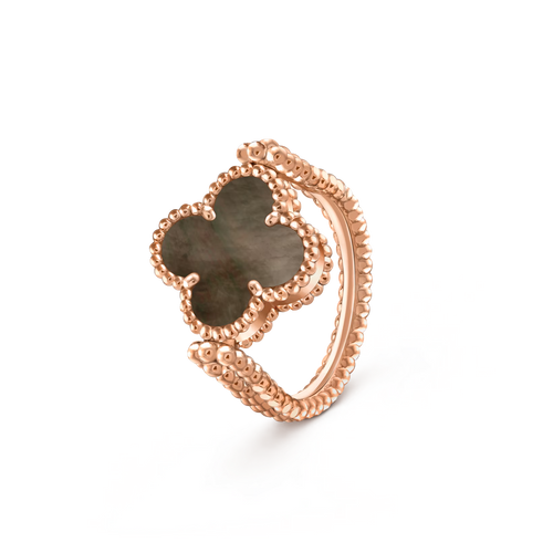 [AM]LUCKY CLOVER ROSE GOLD REVERSIBLE RING