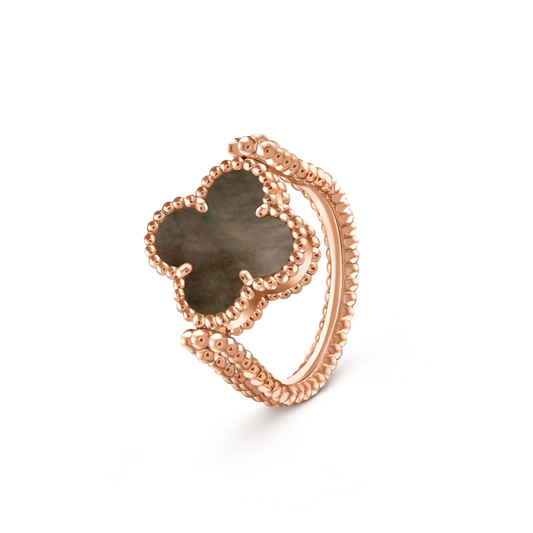 [AM]LUCKY CLOVER ROSE GOLD REVERSIBLE RING