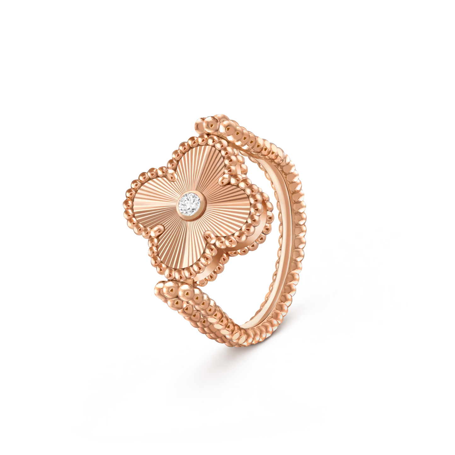 [AM]LUCKY CLOVER ROSE GOLD REVERSIBLE RING