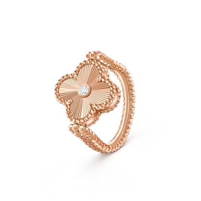[AM]LUCKY CLOVER ROSE GOLD REVERSIBLE RING