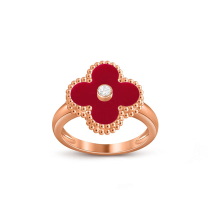 [AM]LUCKY CLOVER DIAMOND-ACCENT ROSE GOLD RING COLLECTION