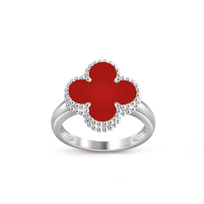 [AM]LUCKY CLOVER VINTAGE WHITE GOLD RING COLLECTION
