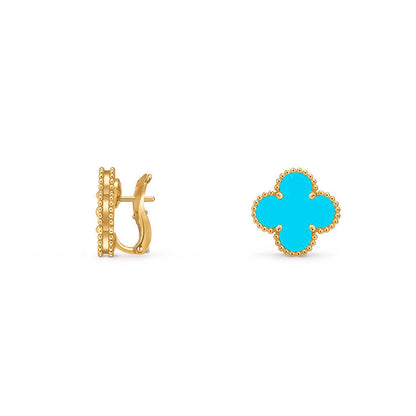[AM]15MM CLOVER FLOWER STUD EARRINGS GOLD COLLECTION