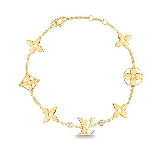 [AM]STAR AND SUN 7 MOTIFS GOLD BRACELET