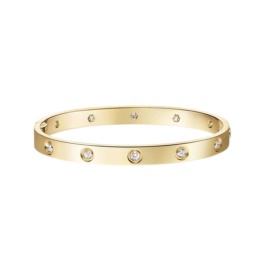 [AM]CLASSIC 6.1MM LOVE SINGLE-SCREW CLOSURE BANGLE - 10-DIAMOND