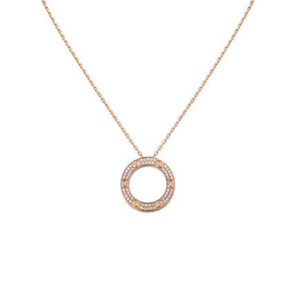 [AM]LOVE LARGE CIRCULAR PENDANT FULL-PAVÉ DIAMOND NECKLACE