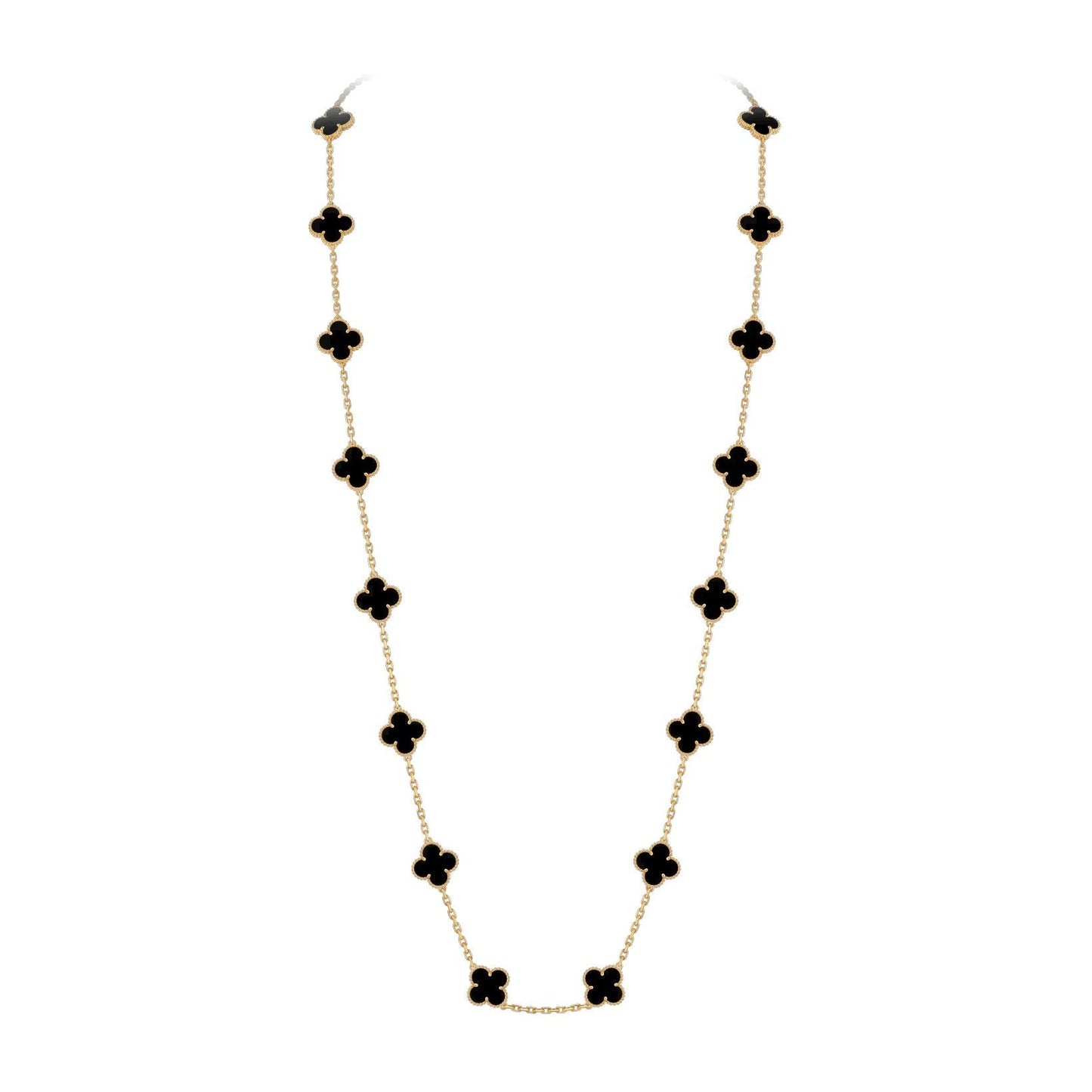[AM]CLASSIC 20-MOTIF LUCKY CLOVER LONG NECKLACE GOLD COLLECTION