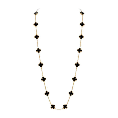 [AM]CLASSIC 20-MOTIF LUCKY CLOVER LONG NECKLACE GOLD COLLECTION